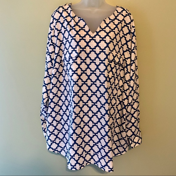 C. Wonder Tops - NWOT C Wonder Geo Print Tunic, Size 28W